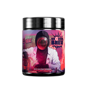 Black supplement container with detailed white nutrition facts and red and purple label accents from Gamer Supps.