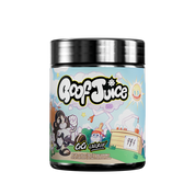 Black container with silver lid showing detailed supplement facts and blue Gamer Supps label with contact info.