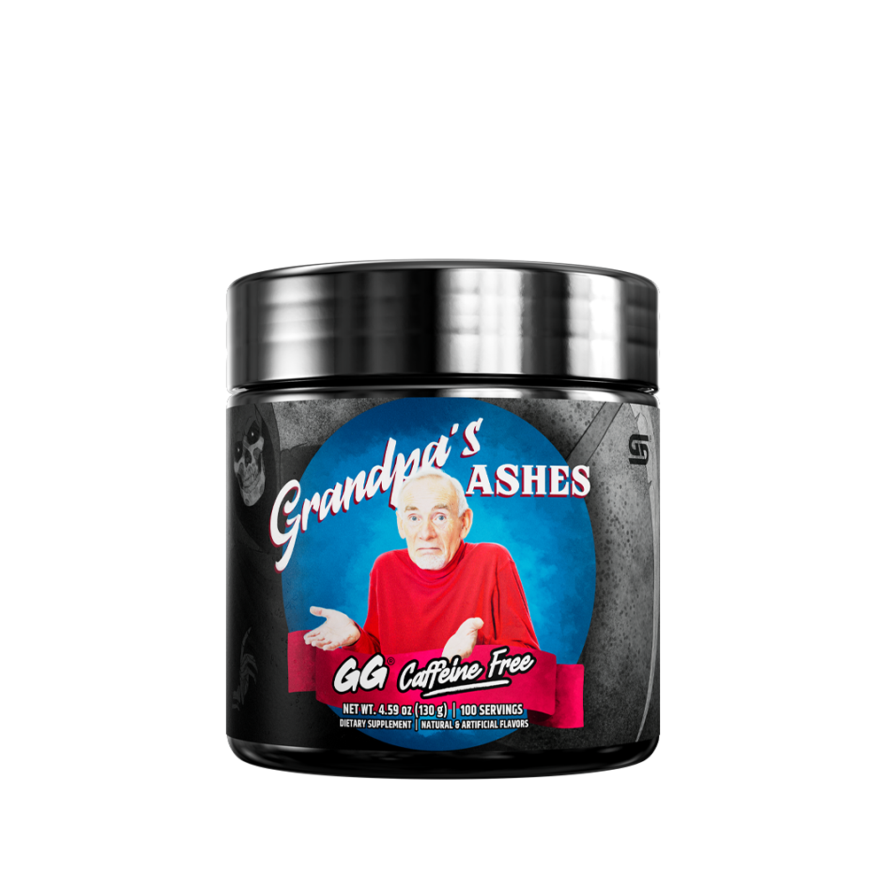 Black supplement jar with silver lid showing detailed nutrition facts and usage instructions on the back label.