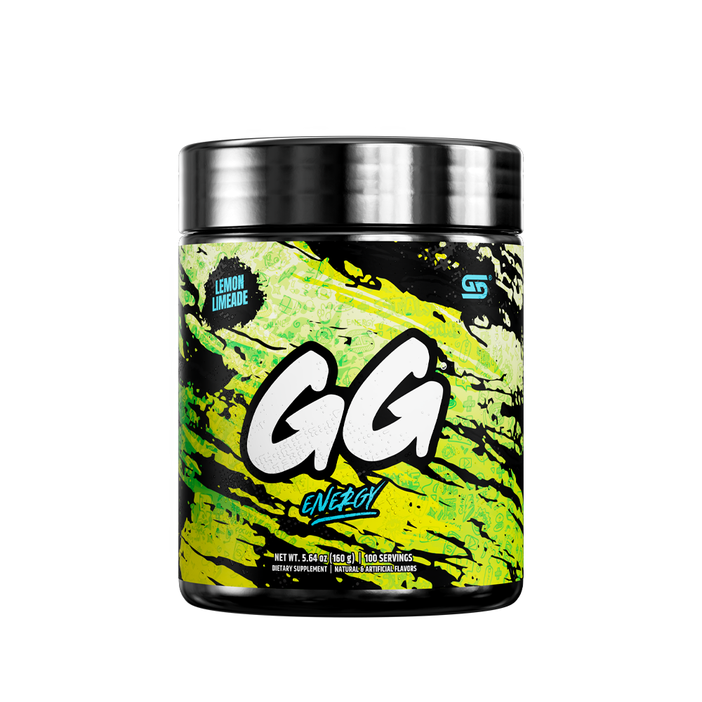 Black supplement container with detailed white nutrition facts and blue, yellow, and green accents on the label's edges.