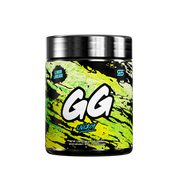 Black supplement container with detailed white nutrition facts and blue, yellow, and green accents on the label's edges.