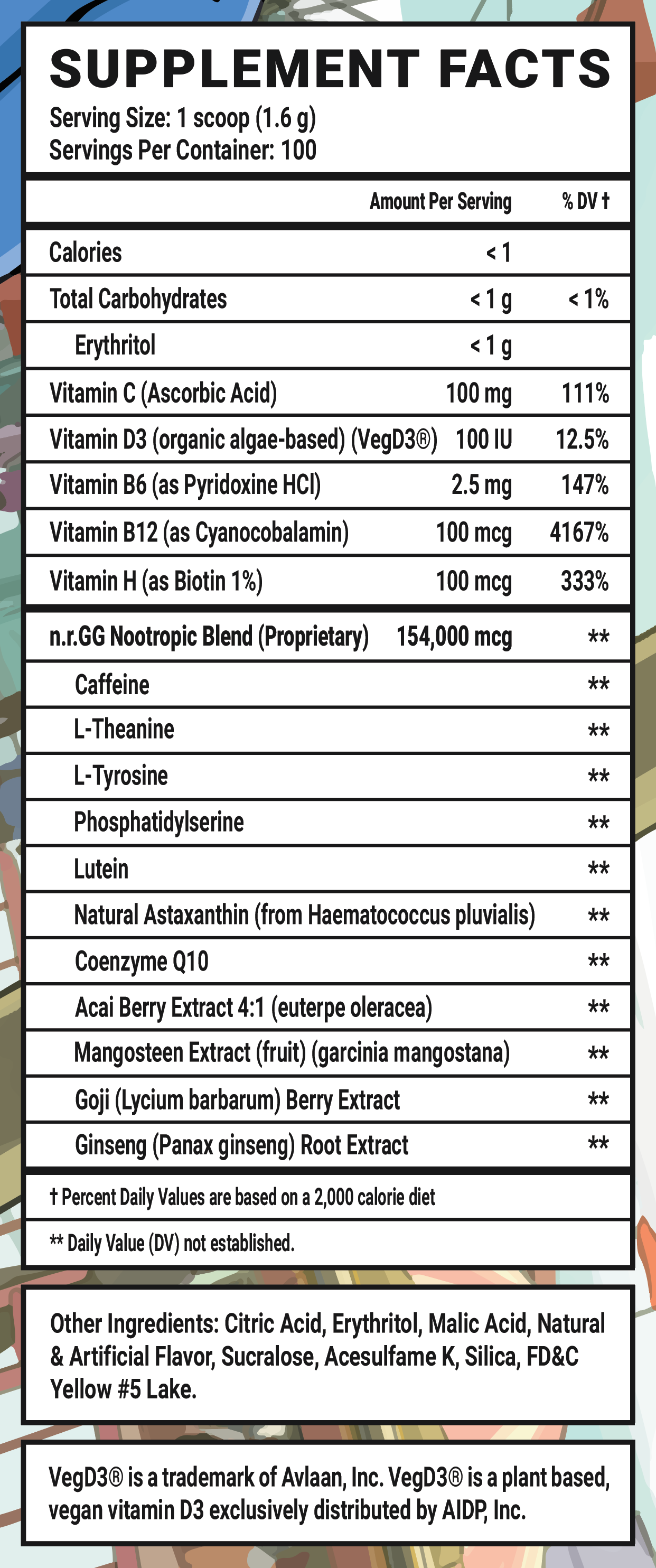 CaseOh's Nuclear Bombsicle - 100 Servings Nutrition Chart