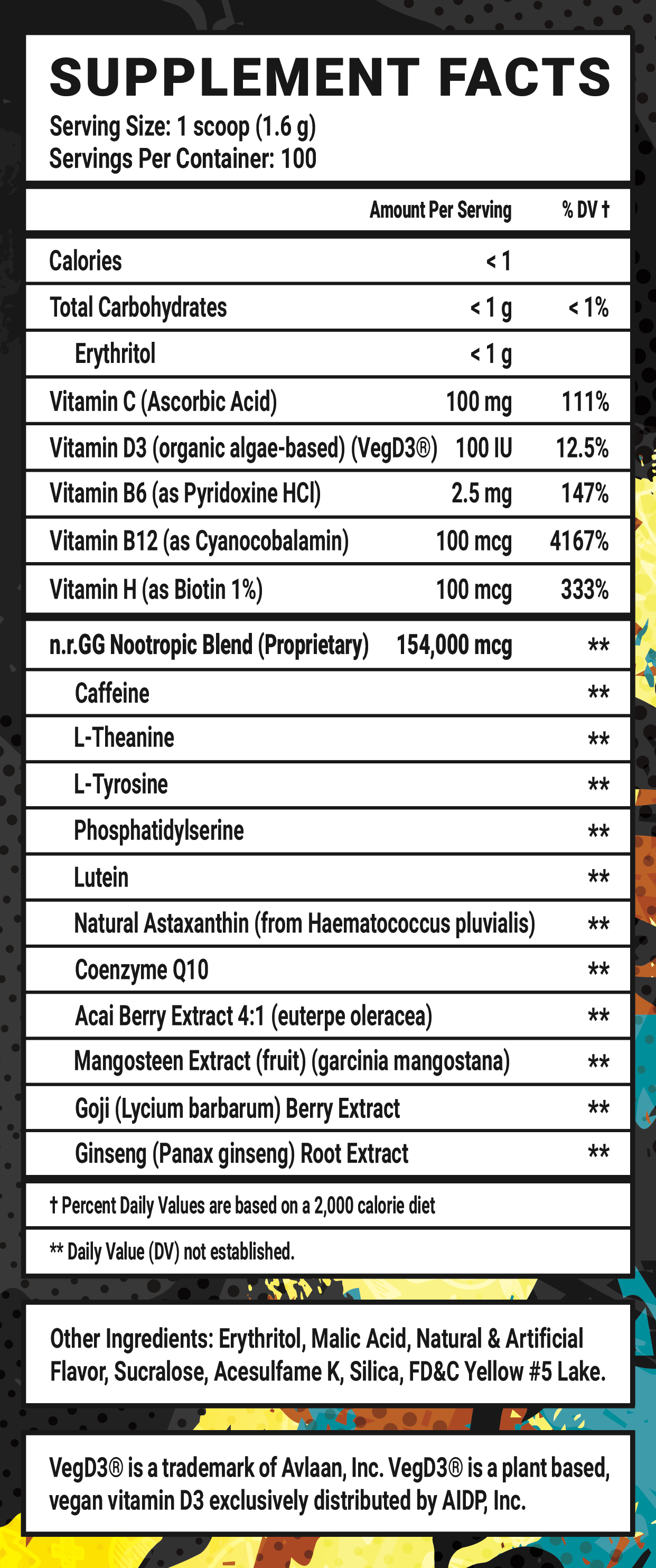 Pineapple Cocktail - 100 Servings Nutrition Chart