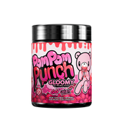 Black and pink supplement container with detailed nutritional facts and warning labels on the back side.