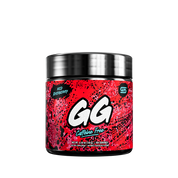 Black and red supplement container with detailed white nutrition facts and caution text on the back label.