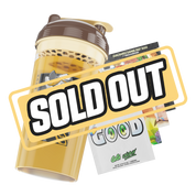 Clear yellow shaker cup with brown lid featuring an anime-style cowgirl with braided hair and plaid shirt on the front.