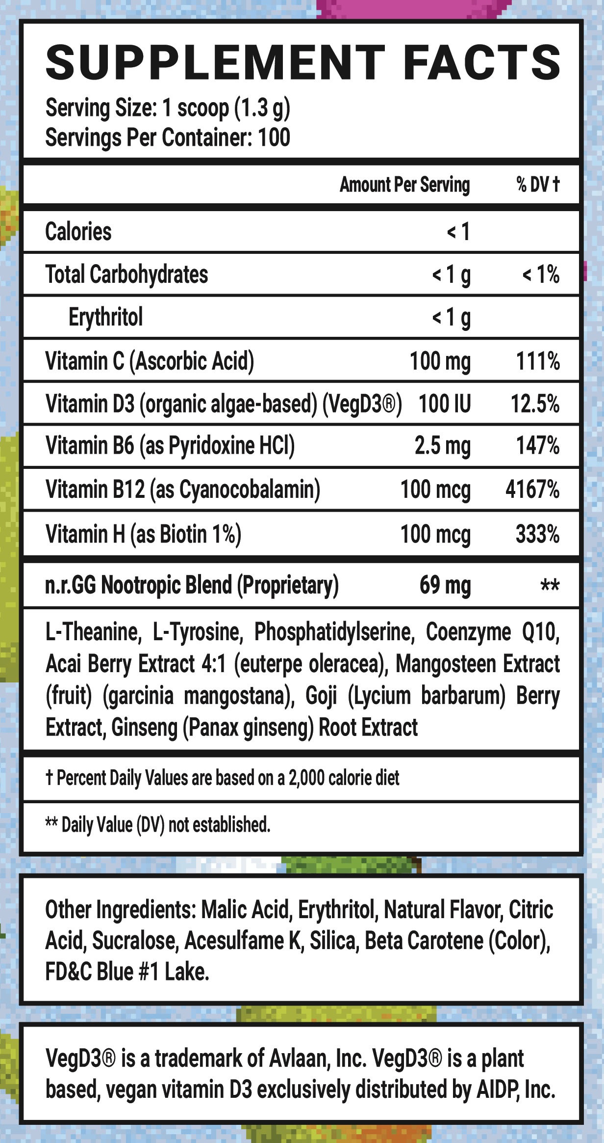 Sodapressed Despear Caffeine Free - 100 Servings Nutrition Chart