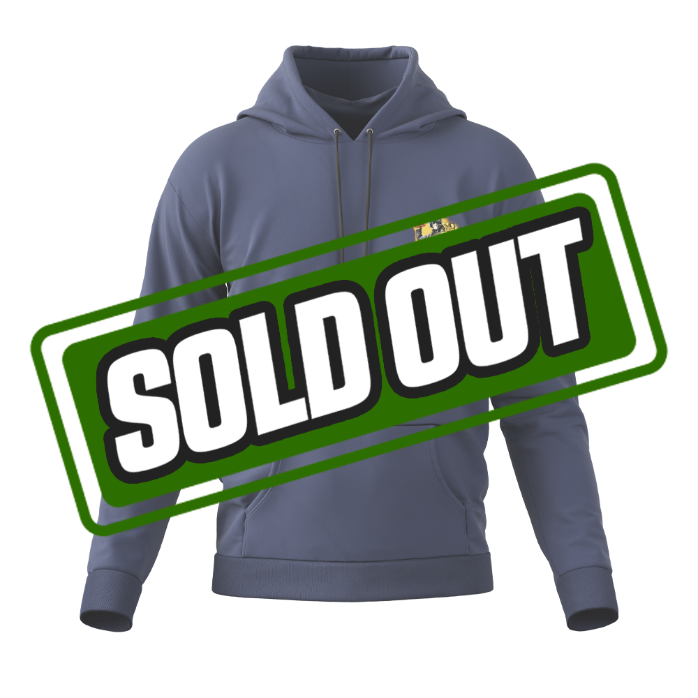 Navy blue hoodie with a colorful back graphic of two characters in action and the word "SWAWS" in graffiti style.
